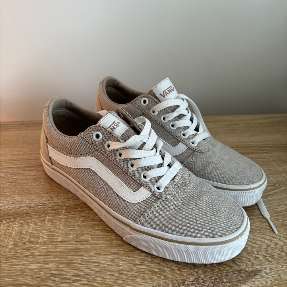 Vans Women's Beige Canvas Sneakers - Ward Skate Shoes